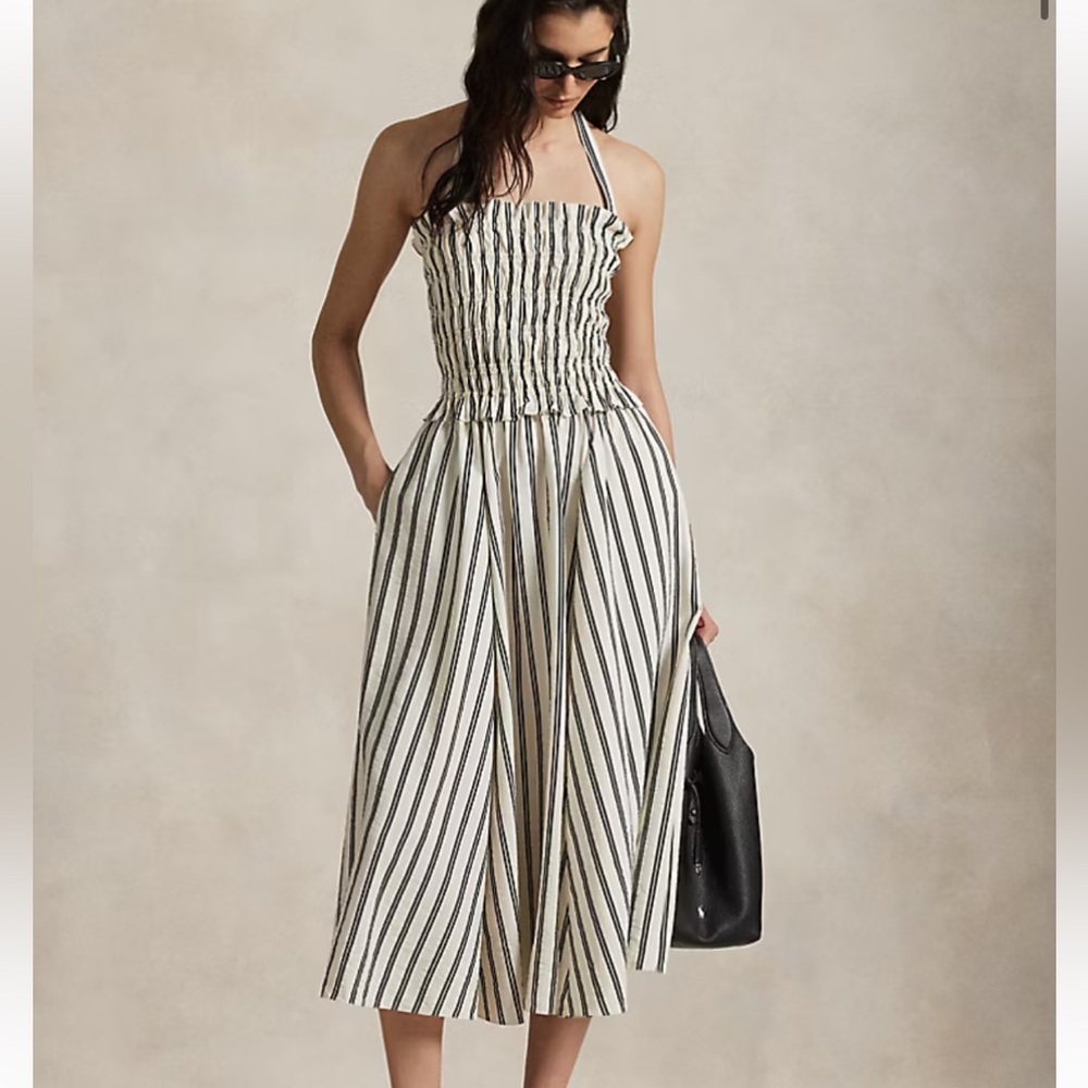 TAYLOR SWIFT Polo Ralph Lauren Strapless Striped Dress